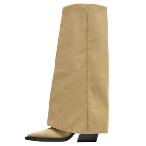 Pointed Toe Wide Calf Boots