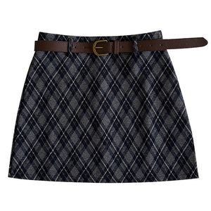 Library Crush Argyle Mini Skirt