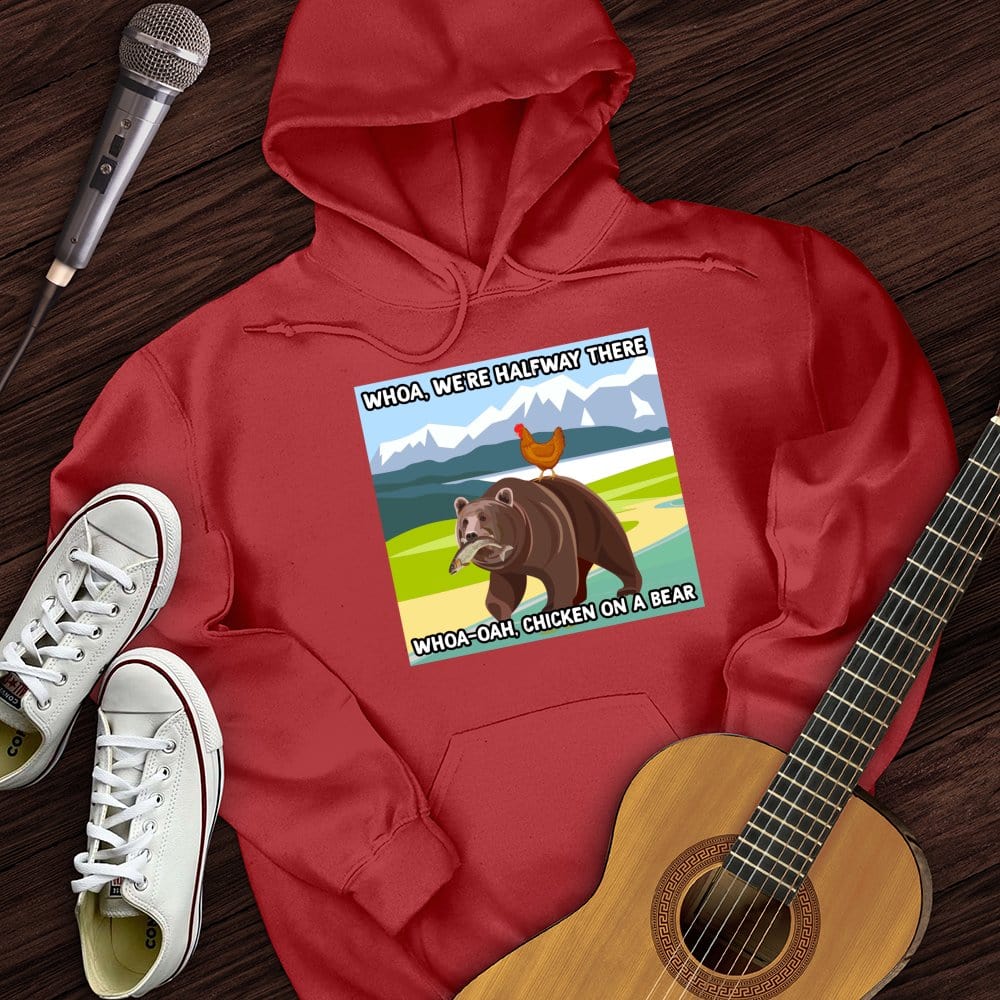 Chicken On A Bear Hoodie