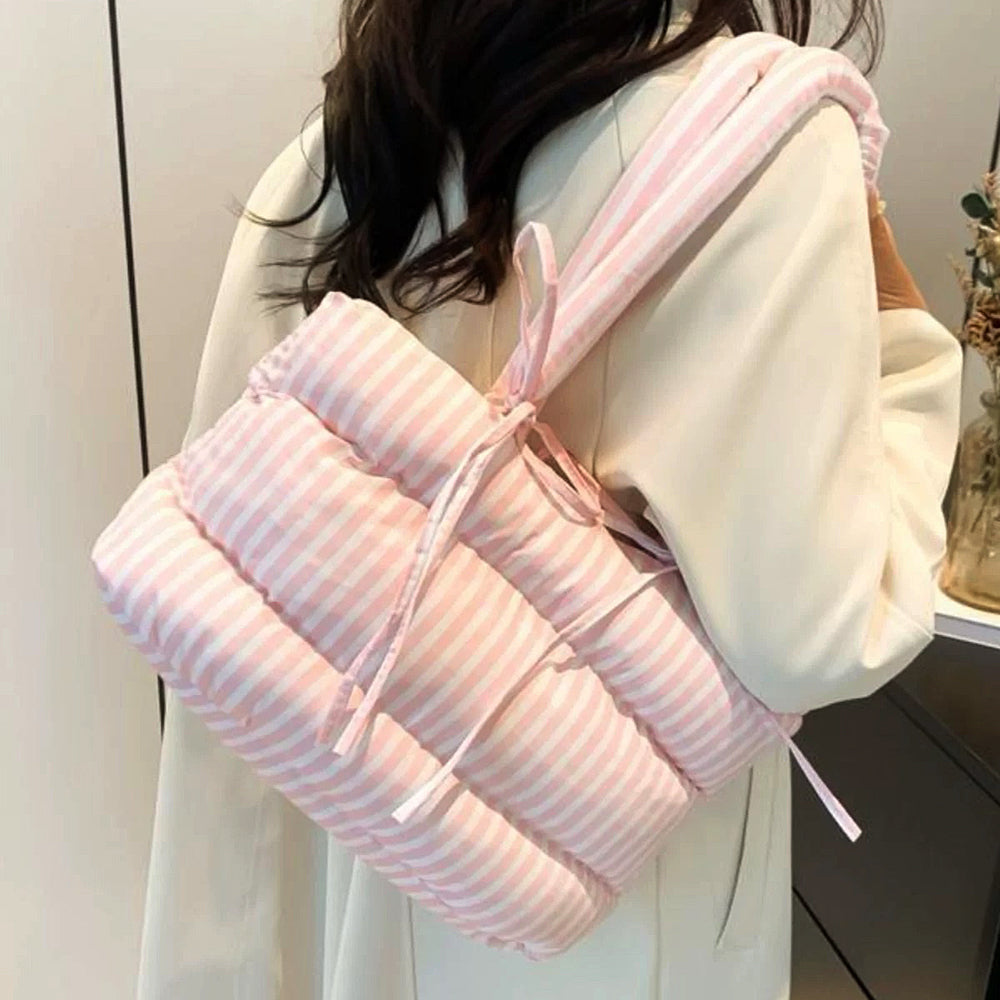 Puffer Striped Shoulder Bag