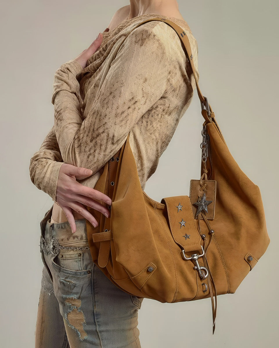 Star Detail Hobo Bag