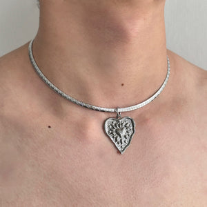 Silver Heart Coin Necklace