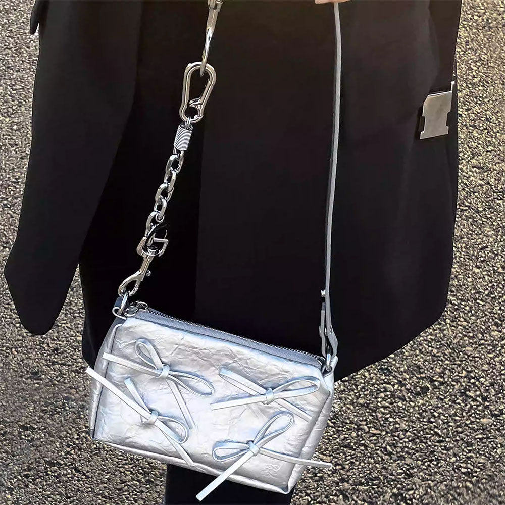Silver Bows Shoulder Bag