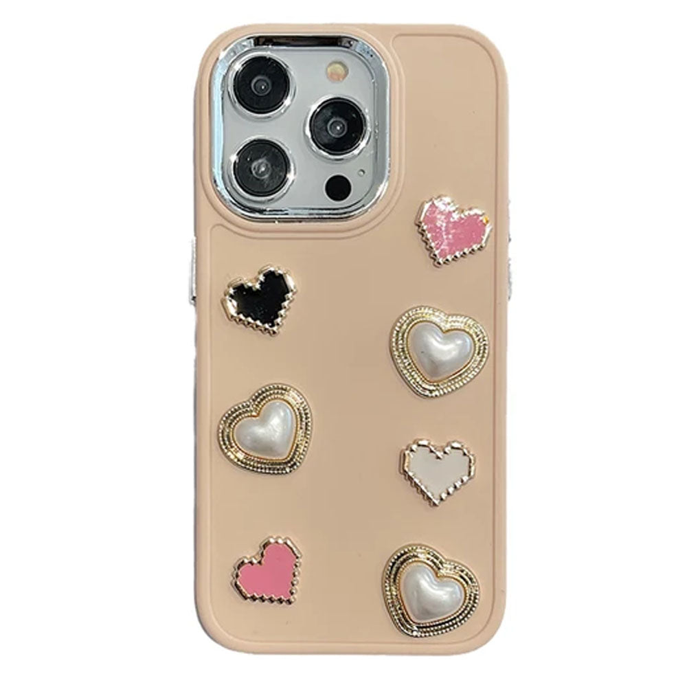 Soft Girl Aesthetic Hearts iPhone Case