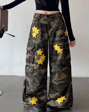 Star Patch Camo Cargo Pants