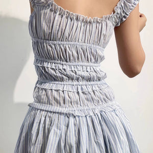 Seaside Striped Ruffle Mini Dress