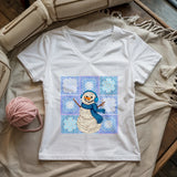Crochet Snowman Lady V-neck
