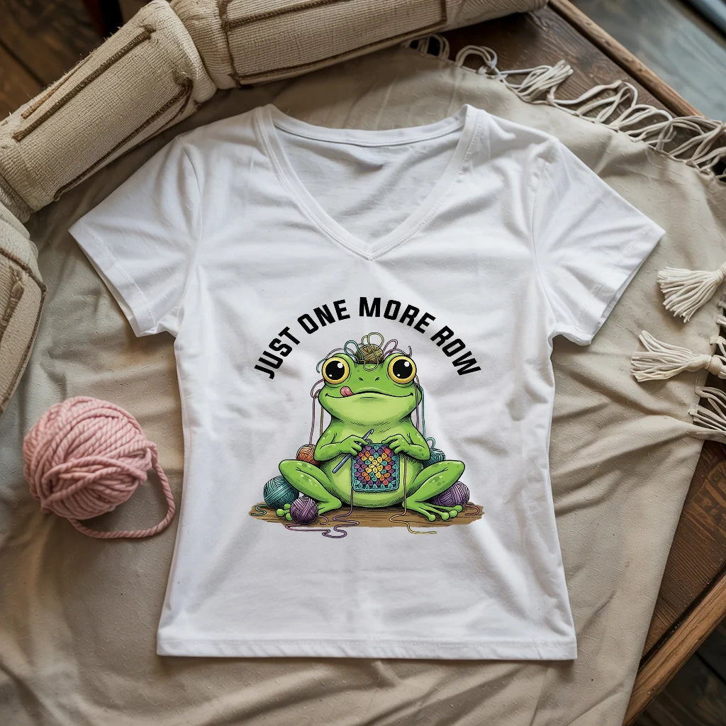 One More Row Frogging Lady V-neck
