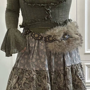 Wild Aura Y2K Fur Belt