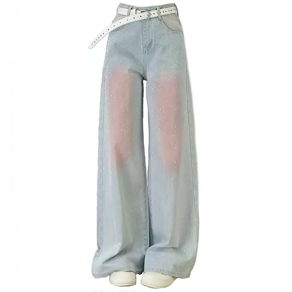 Y2K Blush Glitter Jeans
