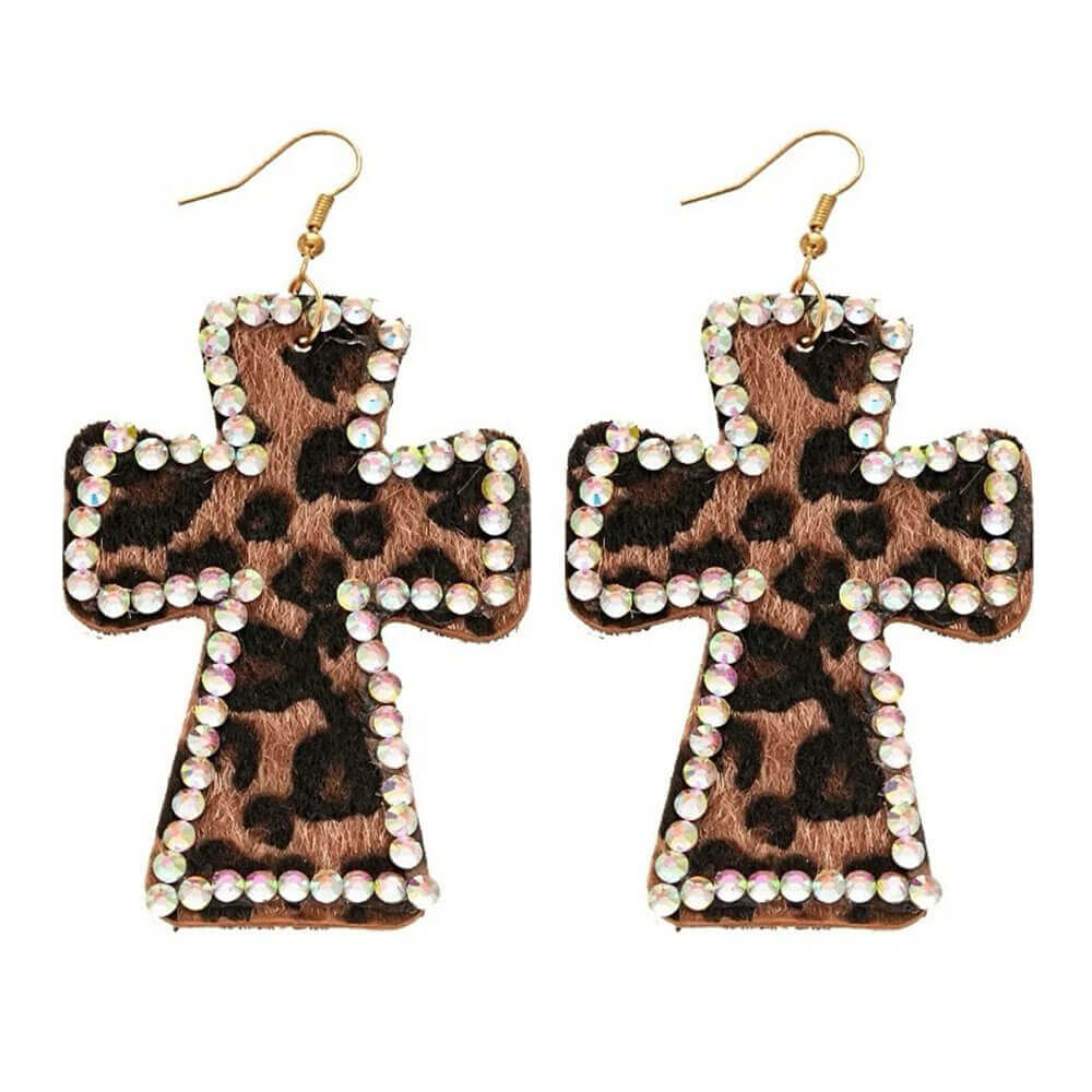 2000s Leopard Cross Earrings
