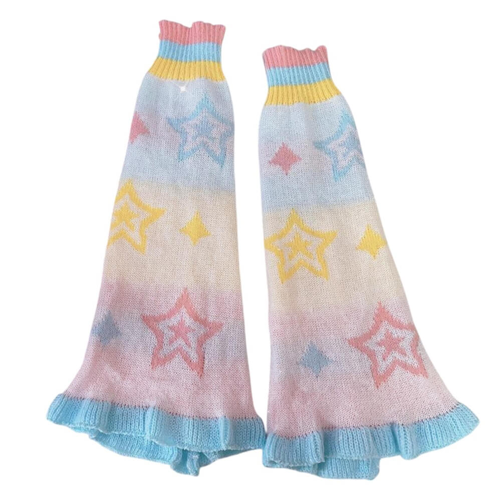 Y2K Pastel Star Leg Warmers